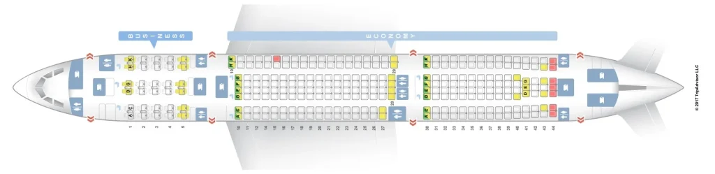 Sơ đồ ghế ngồi Airbus A330 - 300 Asian Airlines