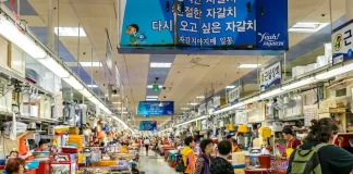 Chợ cá Jagalchi ở Busan Hàn Quốc