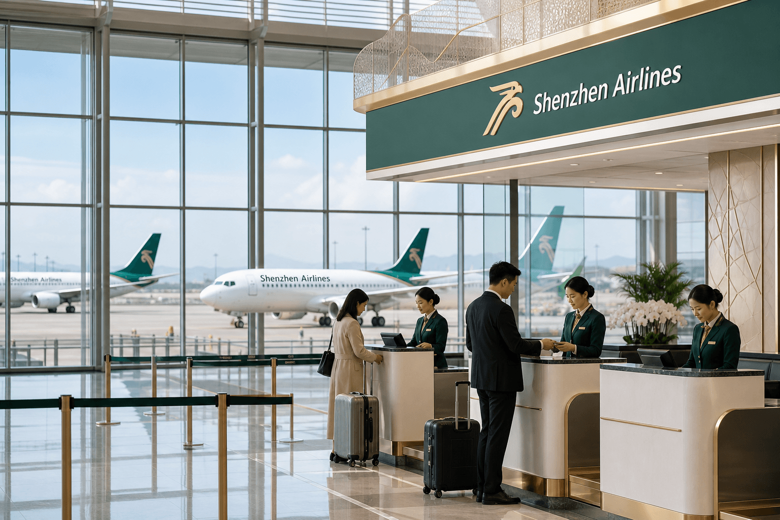 Sảnh và nhân viên phục vụ Shenzhen Airlines
